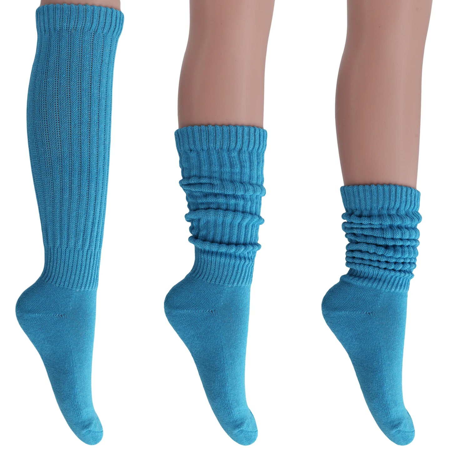Women'S Extra Long Heavy Slouch Cotton Socks – 3 Pairs, Size 9-11