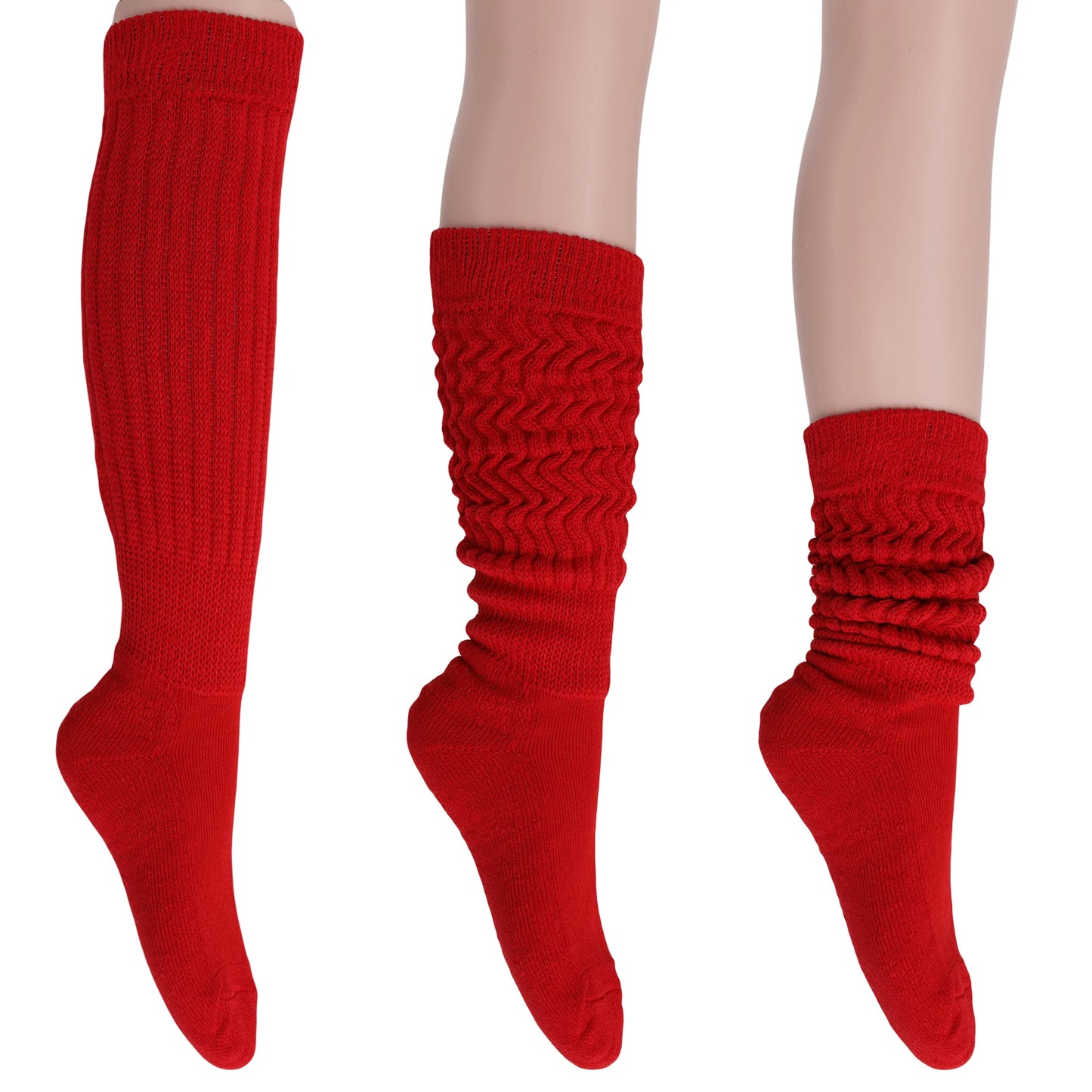Women'S Extra Long Heavy Slouch Cotton Socks – 3 Pairs, Size 9-11