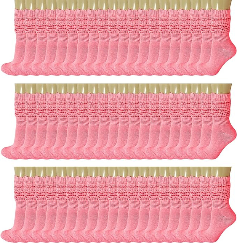 120 Pairs Extra-Long Heavy Slouch Socks – Women'S Shoe Size 5-10, Cotton Blend, Retro 80S Style