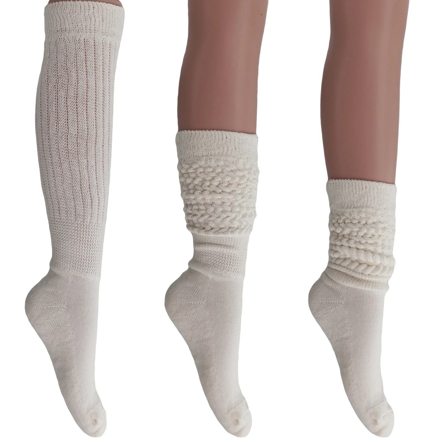 Women'S Extra Long Slouch Socks – Thick Cotton Retro Scrunch Socks for Boots & Lounging, 1 Pair