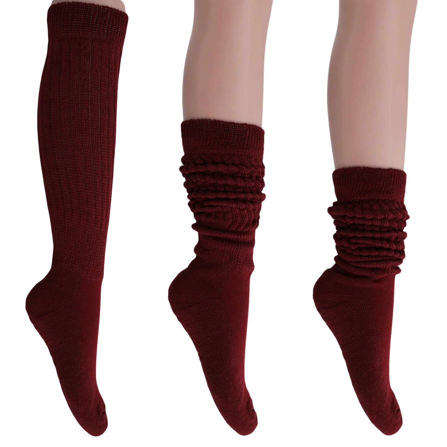 Women'S Extra Long Heavy Slouch Cotton Socks – 3 Pairs, Size 9-11