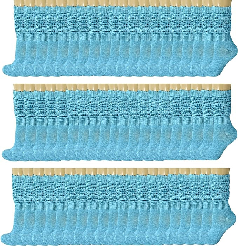 120 Pairs Extra-Long Heavy Slouch Socks – Women'S Shoe Size 5-10, Cotton Blend, Retro 80S Style