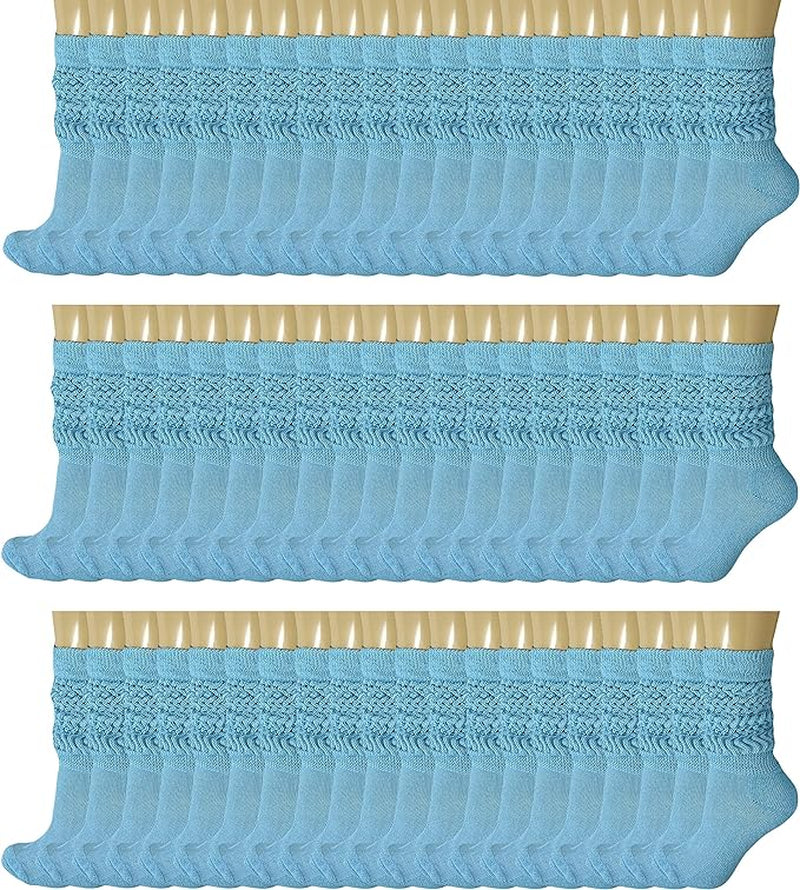 120 Pairs Extra-Long Heavy Slouch Socks – Women'S Shoe Size 5-10, Cotton Blend, Retro 80S Style