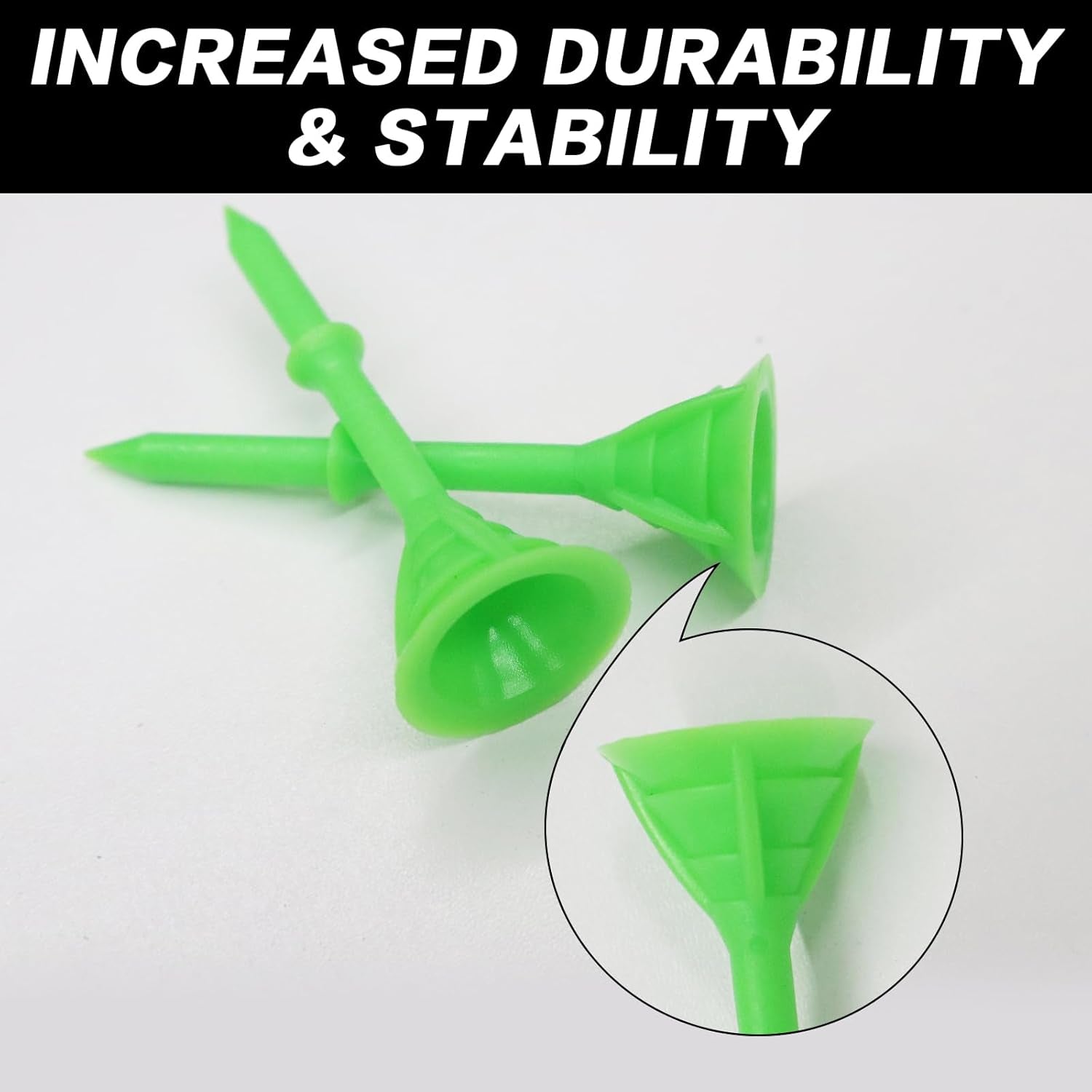 Golf Tees Plastic 3 1/4 Inch Upgrade Unbreakable Bulk Value 30/50 Pack Reduce Friction Side Spin Durable Stable 83Mm Long Tee for Golfer Practice