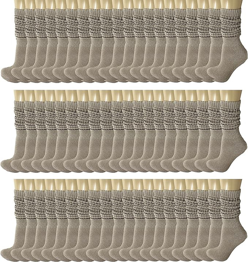 120 Pairs Extra-Long Heavy Slouch Socks – Women'S Shoe Size 5-10, Cotton Blend, Retro 80S Style