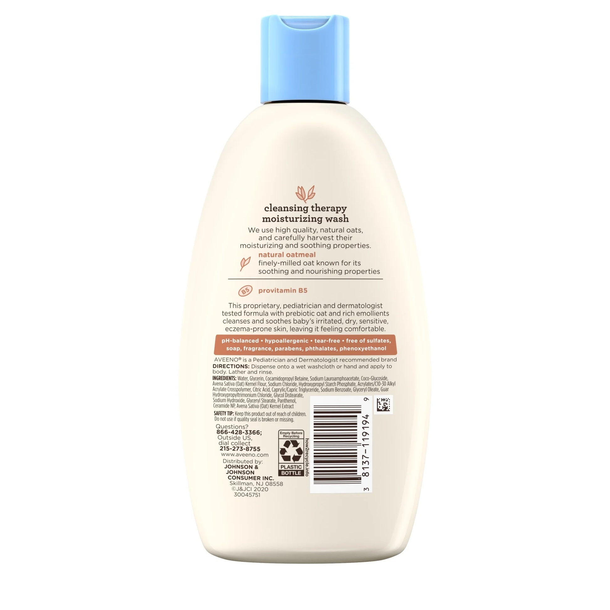 Infant Baby Cleansing Therapy Moisturizing Bath Body Wash, Oatmeal, 8 Oz