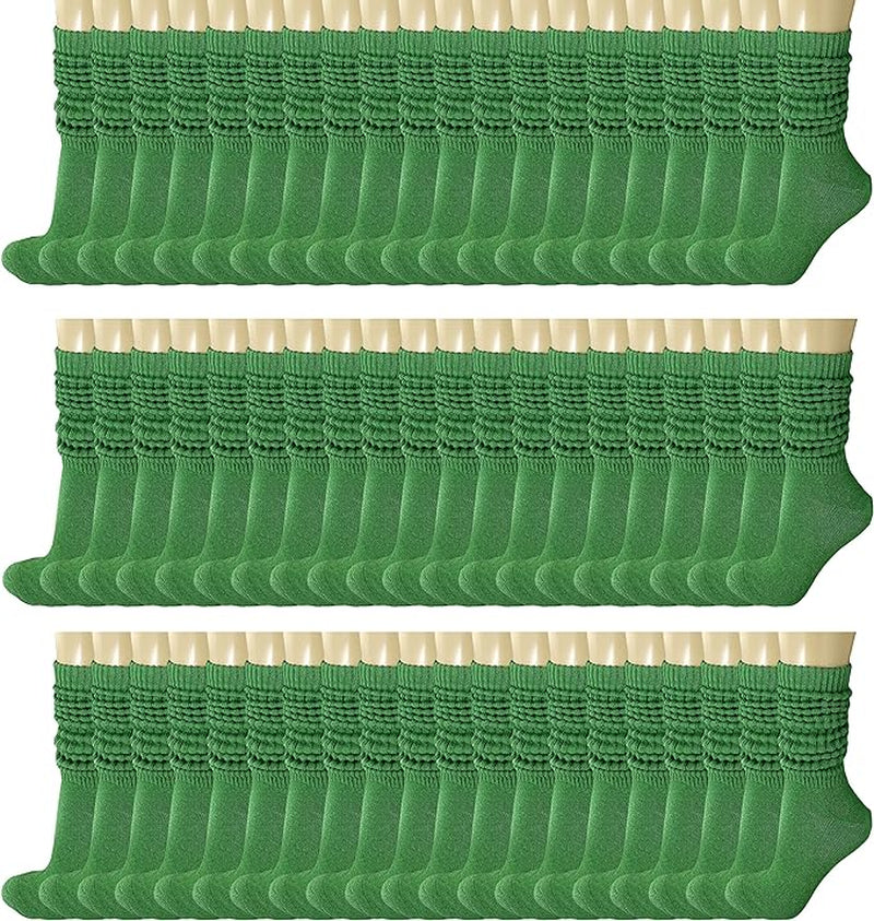120 Pairs Extra-Long Heavy Slouch Socks – Women'S Shoe Size 5-10, Cotton Blend, Retro 80S Style