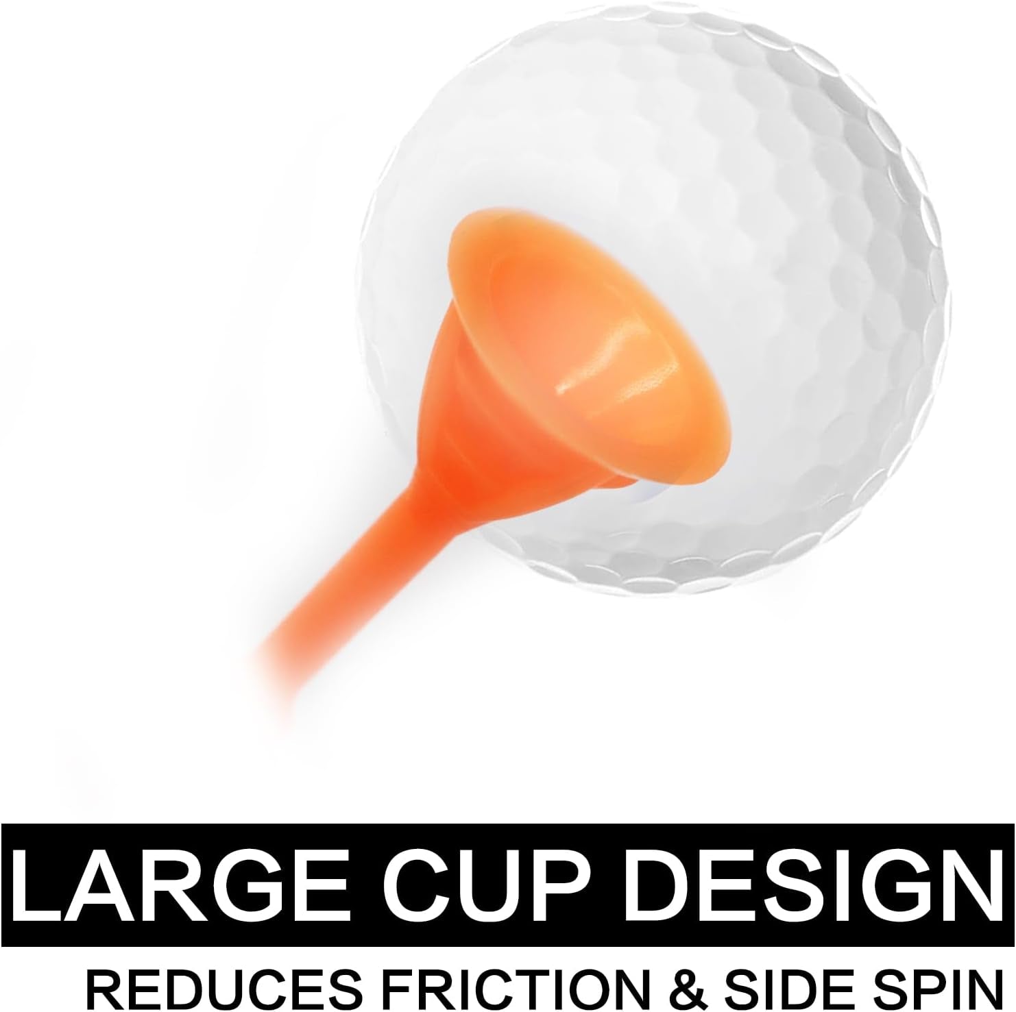 Golf Tees Plastic 3 1/4 Inch Upgrade Unbreakable Bulk Value 30/50 Pack Reduce Friction Side Spin Durable Stable 83Mm Long Tee for Golfer Practice
