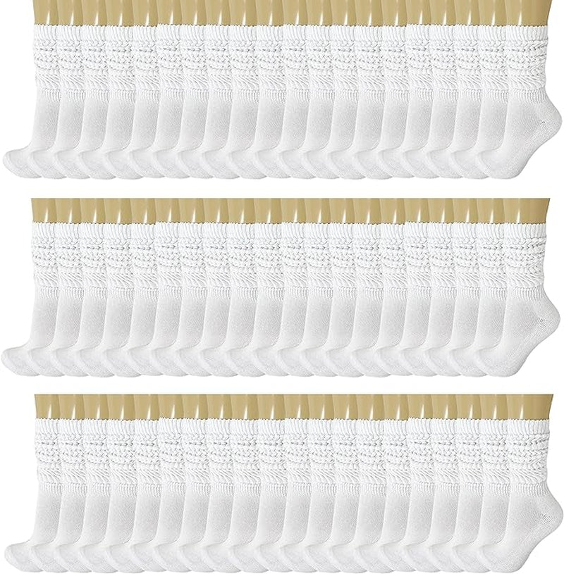 120 Pairs Extra-Long Heavy Slouch Socks – Women'S Shoe Size 5-10, Cotton Blend, Retro 80S Style