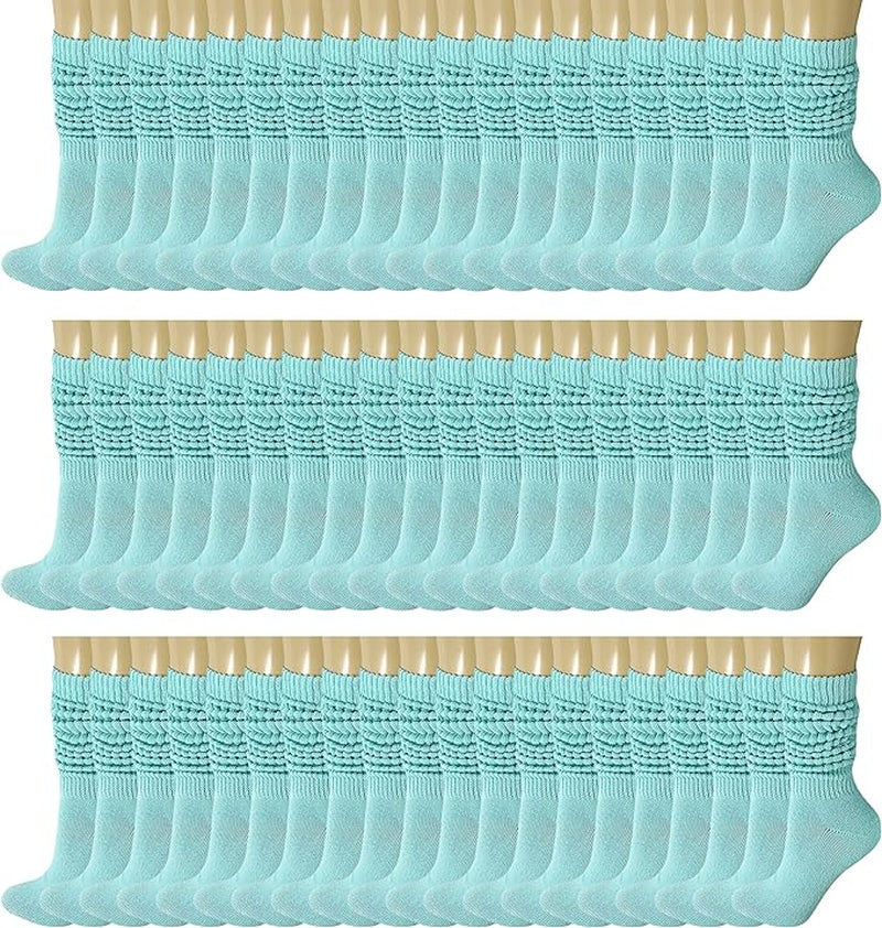 120 Pairs Extra-Long Heavy Slouch Socks – Women'S Shoe Size 5-10, Cotton Blend, Retro 80S Style