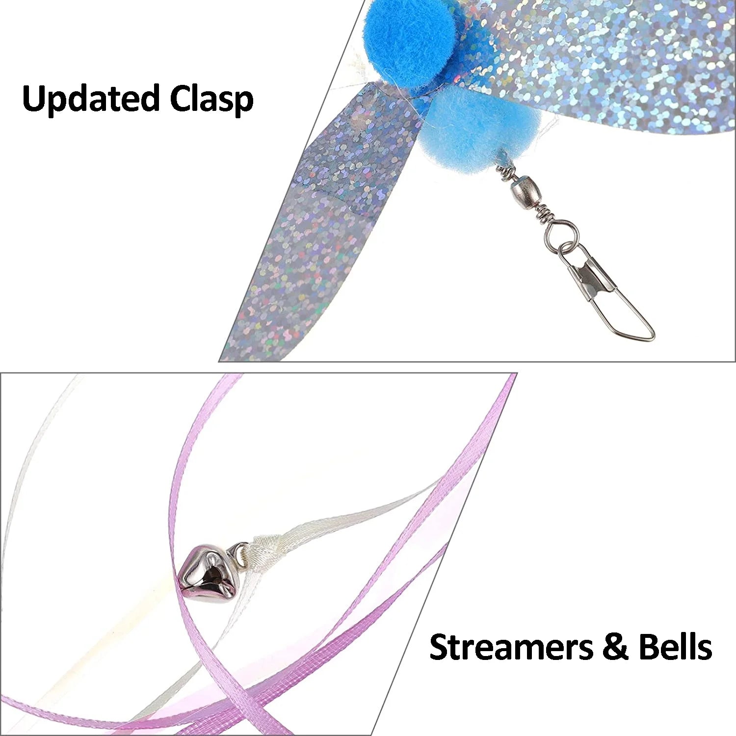 11 PCS Cat Feather Toy, Multiple Styles Feather Refills for Cat Toys, Replacement Feather Toy with Bell Refills, Interactive Catcher Teaser and Funny Exercise for Kitten or Cats