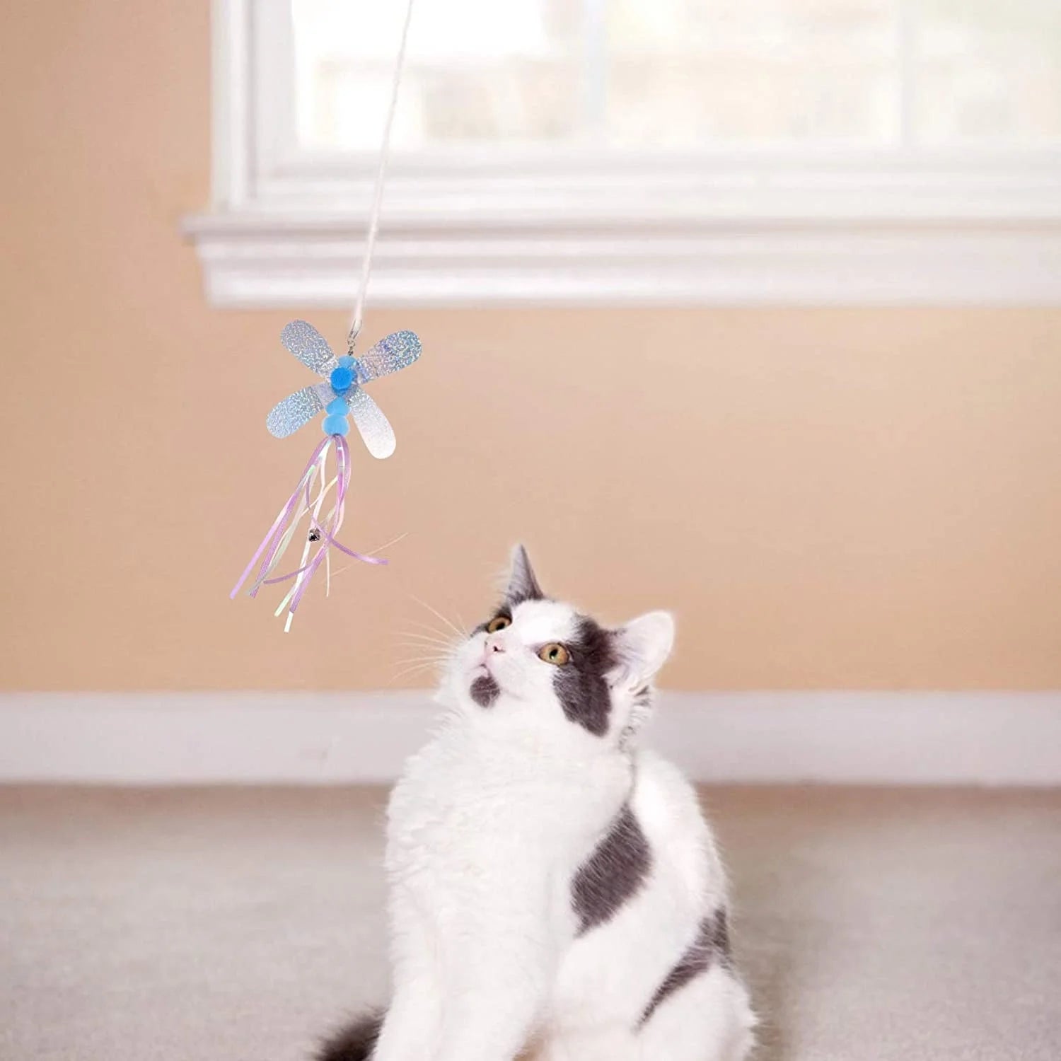 11 PCS Cat Feather Toy, Multiple Styles Feather Refills for Cat Toys, Replacement Feather Toy with Bell Refills, Interactive Catcher Teaser and Funny Exercise for Kitten or Cats