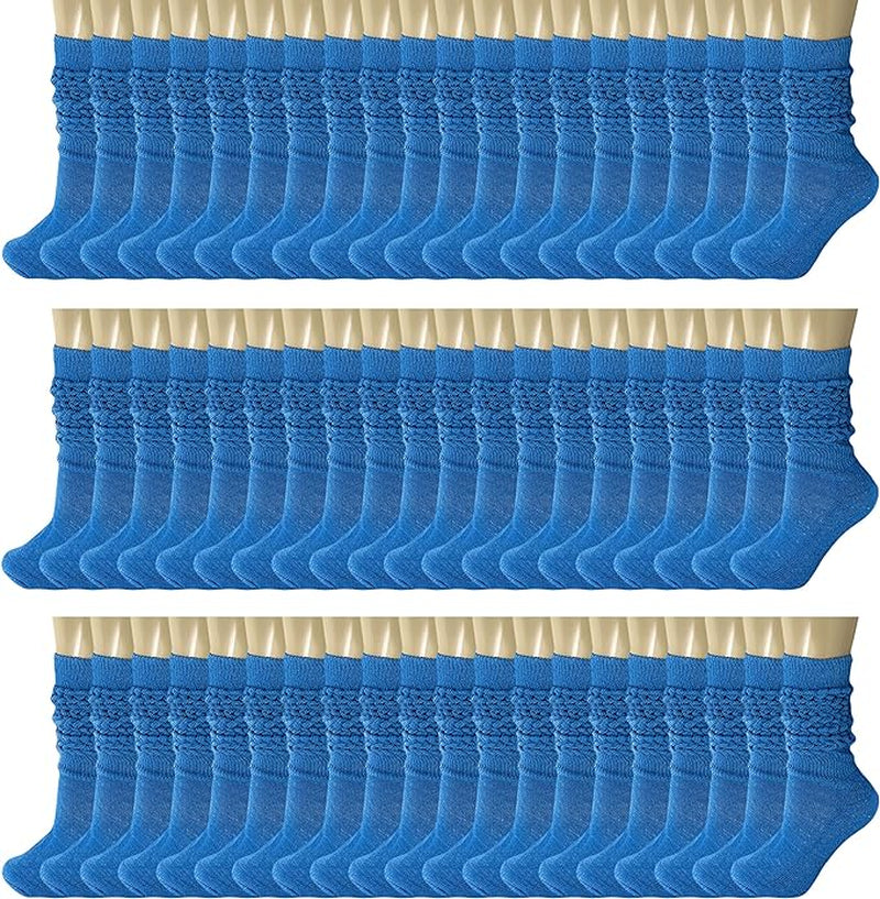 120 Pairs Extra-Long Heavy Slouch Socks – Women'S Shoe Size 5-10, Cotton Blend, Retro 80S Style