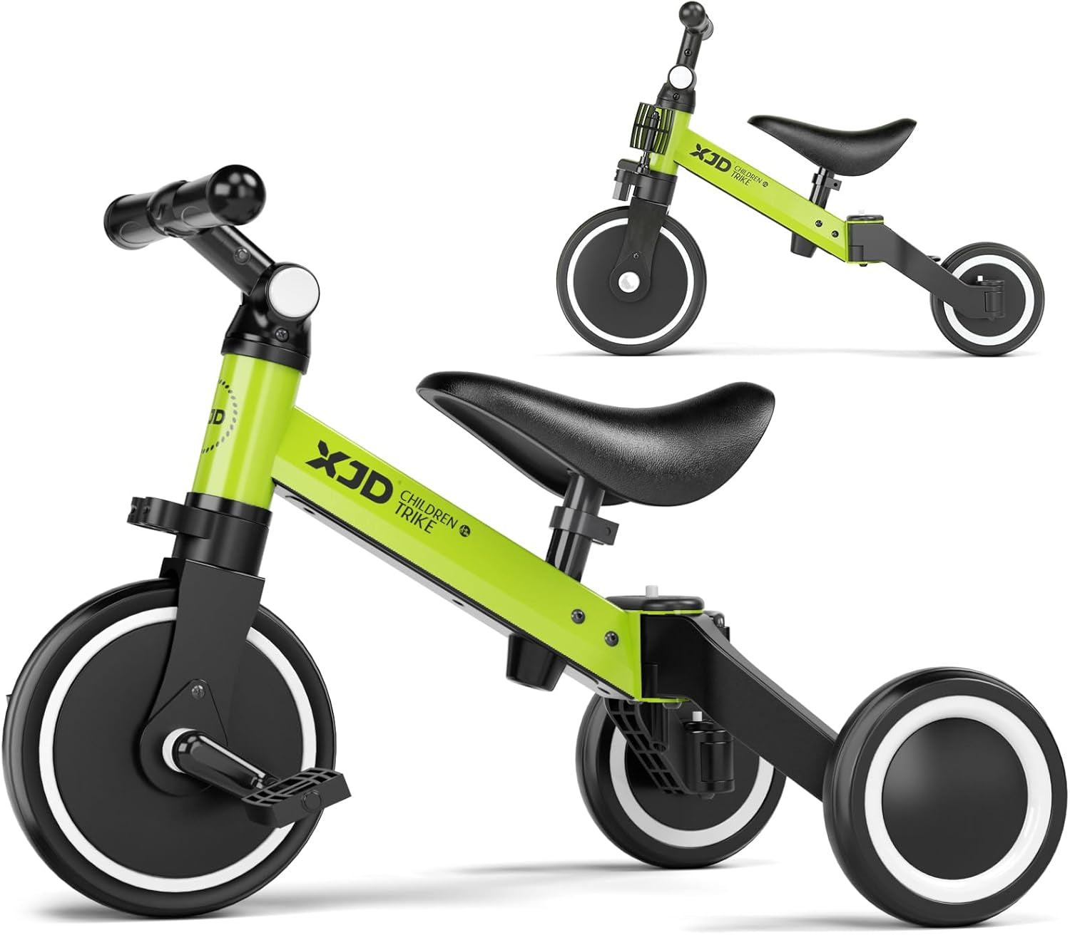 ﻿ 5 in 1 Toddler Bike, Tricycle for Toddlers 1-3 with Adjustable Seat Height, Removable Pedals, Ideal Balance Bike Birthday Gifts and Toys for Boys and Girls