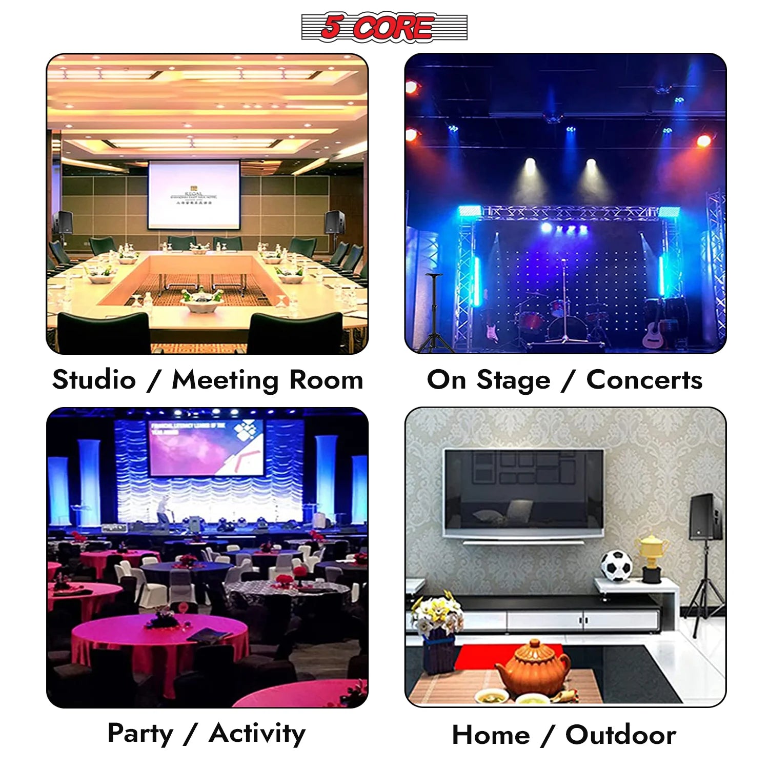 5Core Speaker Stand Tripod Tall Adjustable 72 Inch DJ Studio Monitor Stands Pole Mount BLUE
