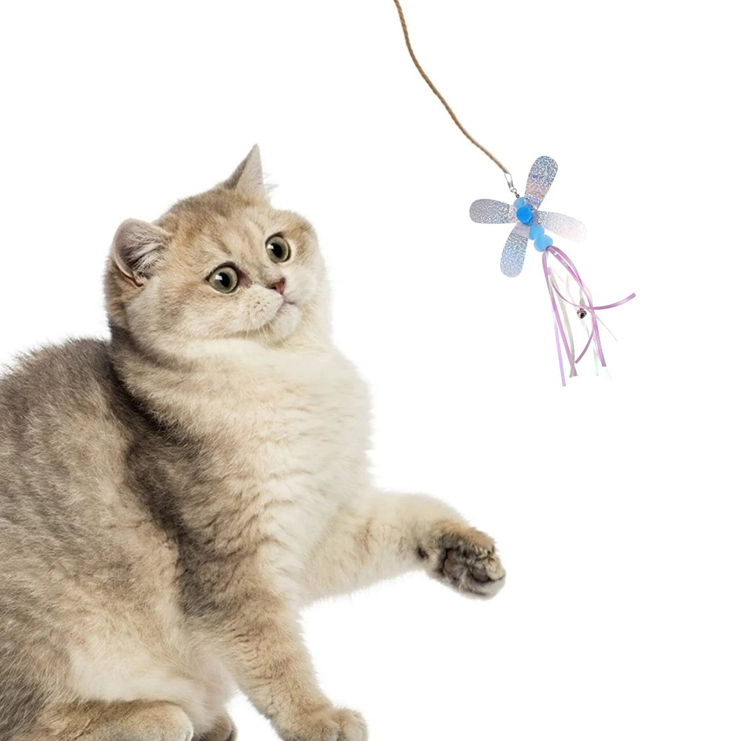 11 PCS Cat Feather Toy, Multiple Styles Feather Refills for Cat Toys, Replacement Feather Toy with Bell Refills, Interactive Catcher Teaser and Funny Exercise for Kitten or Cats