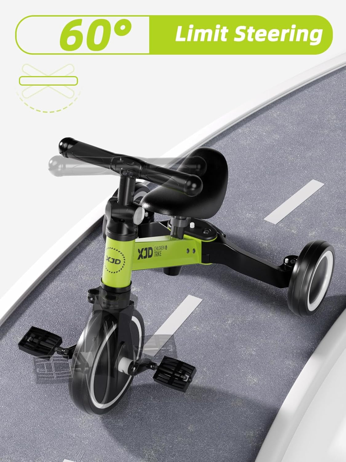 ﻿ 5 in 1 Toddler Bike, Tricycle for Toddlers 1-3 with Adjustable Seat Height, Removable Pedals, Ideal Balance Bike Birthday Gifts and Toys for Boys and Girls