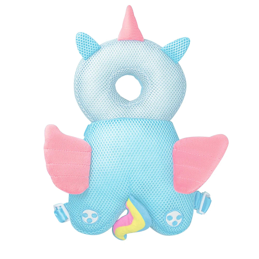 Stuffing Animal Shape Baby Back Protection Pillow Backpack Toddlers Head Protection Pillow Anti-Fall for Baby Walking & Crawling