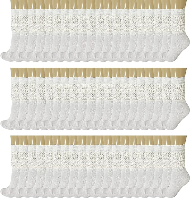 120 Pairs Extra-Long Heavy Slouch Socks – Women'S Shoe Size 5-10, Cotton Blend, Retro 80S Style