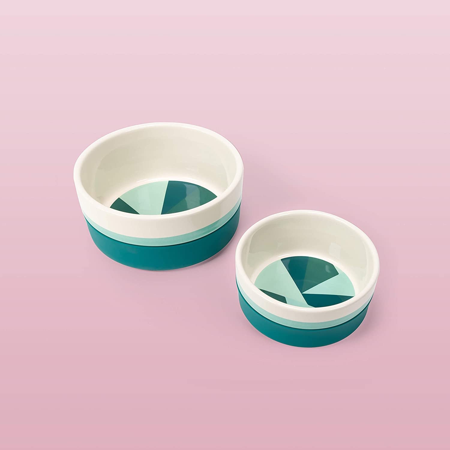 Now House for Pets by  Green "Chroma" Duo Bowl, Small | Dishwasher Safe, Easy to Clean Dog Bowl with Anti-Skid Lid | Dual Functionality Bowl for Dogs for Storage or Travel