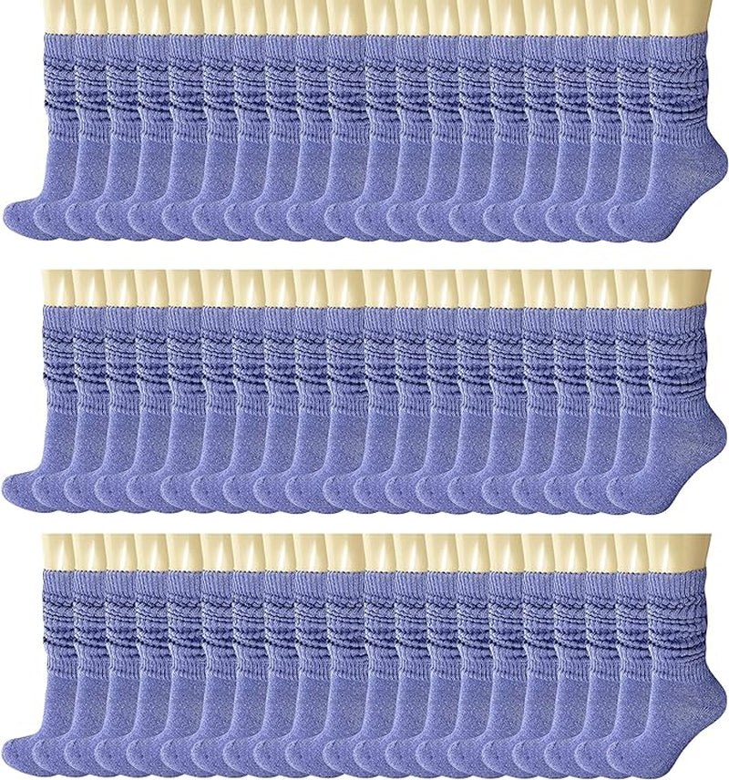 120 Pairs Extra-Long Heavy Slouch Socks – Women'S Shoe Size 5-10, Cotton Blend, Retro 80S Style