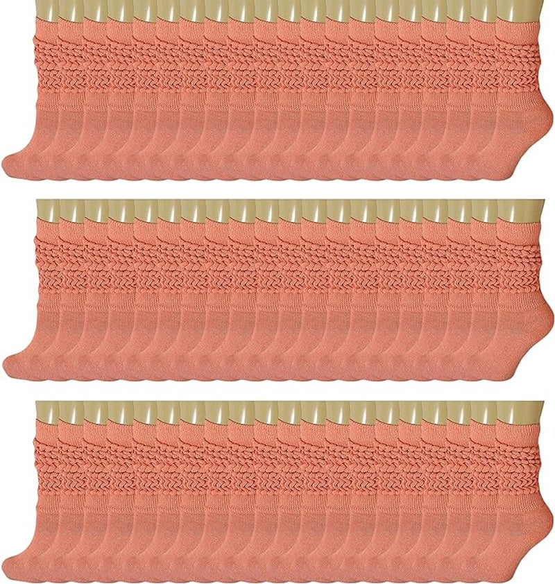 120 Pairs Extra-Long Heavy Slouch Socks – Women'S Shoe Size 5-10, Cotton Blend, Retro 80S Style