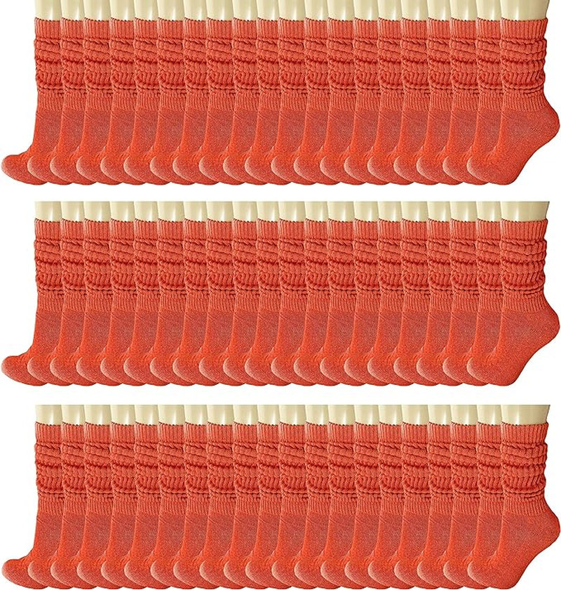 120 Pairs Extra-Long Heavy Slouch Socks – Women'S Shoe Size 5-10, Cotton Blend, Retro 80S Style
