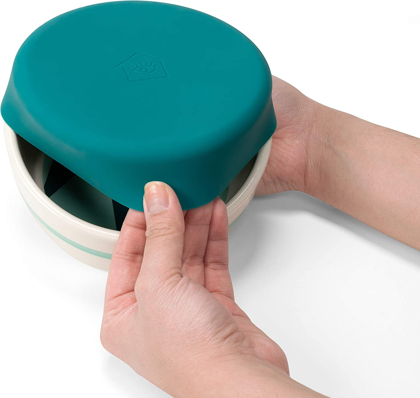 Now House for Pets by  Green "Chroma" Duo Bowl, Small | Dishwasher Safe, Easy to Clean Dog Bowl with Anti-Skid Lid | Dual Functionality Bowl for Dogs for Storage or Travel